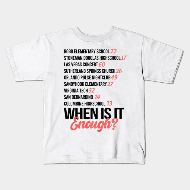 When Is It Enough? Kids T-Shirt by iconicole
